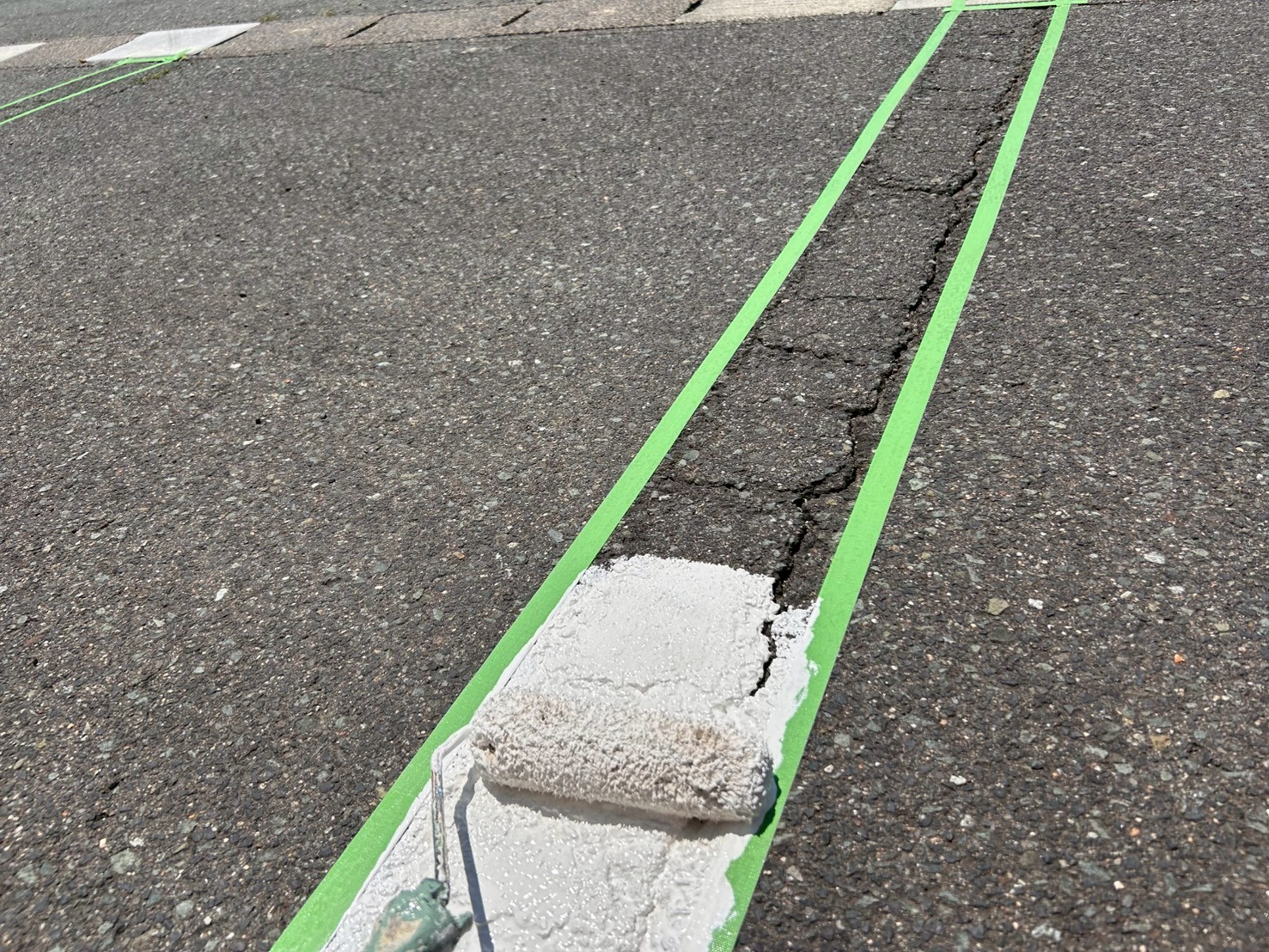 【山形県山形市】駐車場のライン引きを行いました